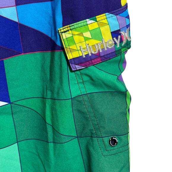 Hurley Phantom Mens Bold Primary Color Block Board Shorts Swim Trunks Large - Picture 8 of 9